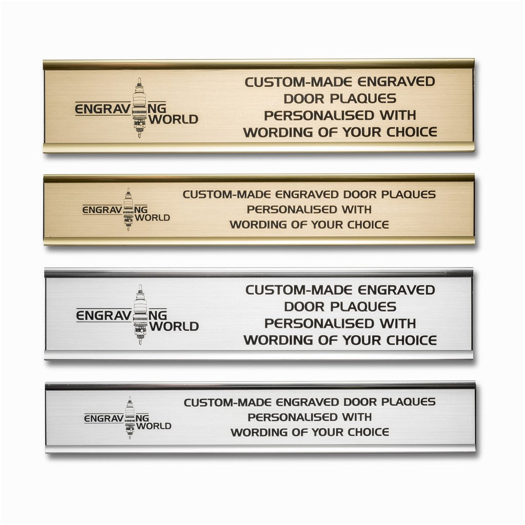 250mm x 38mm Silver Engraved Personalised Aluminium Office Door Name Plaque Sign