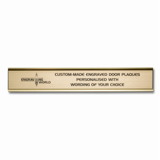250mm x 38mm Gold Engraved Personalised Aluminium Office Door Name Plaque Sign