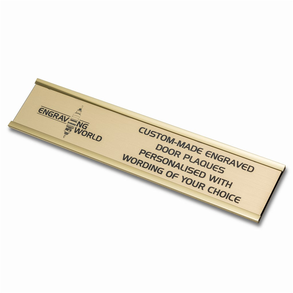 250mm x 50mm Gold Engraved Personalised Aluminium Office Door Name Plaque Sign