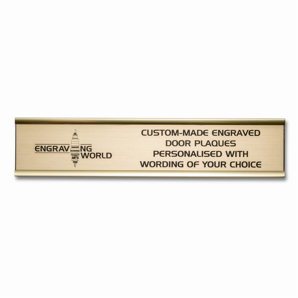 250mm x 50mm Gold Engraved Personalised Aluminium Office Door Name Plaque Sign