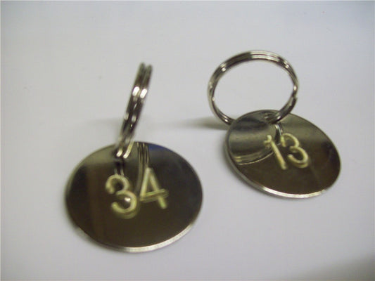 Locker 25mm Nickel Key Tag with 19mm Split Ring Dog Disc Tag Gym School