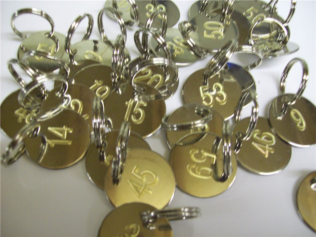 Locker 25mm Nickel Key Tag with 19mm Split Ring Dog Disc Tag Gym School