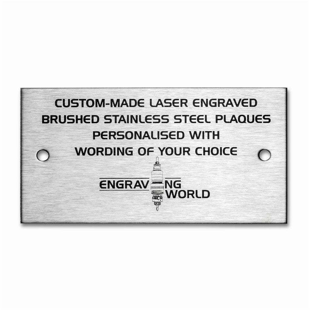 127mm x 63mm (5" x 2.5") Personalised 316 Stainless Steel Laser Engraved Bench Plaque Plate Sign