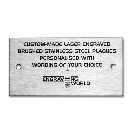 127mm x 76mm (5" x 3") Personalised 316 Stainless Steel Laser Engraved Bench Plaque Plate Sign