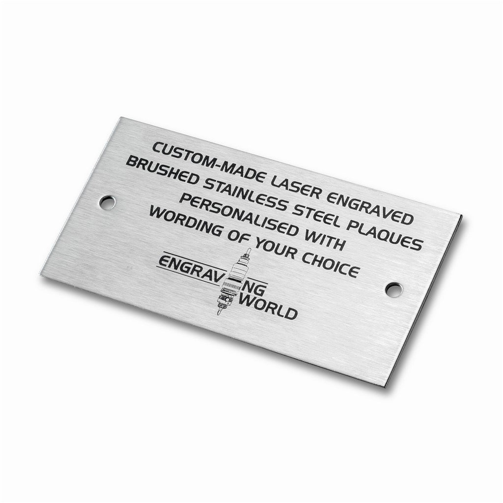 76mm x 26mm (3" x 1") Personalised 316 Stainless Steel Laser Engraved Bench Plaque Plate Sign