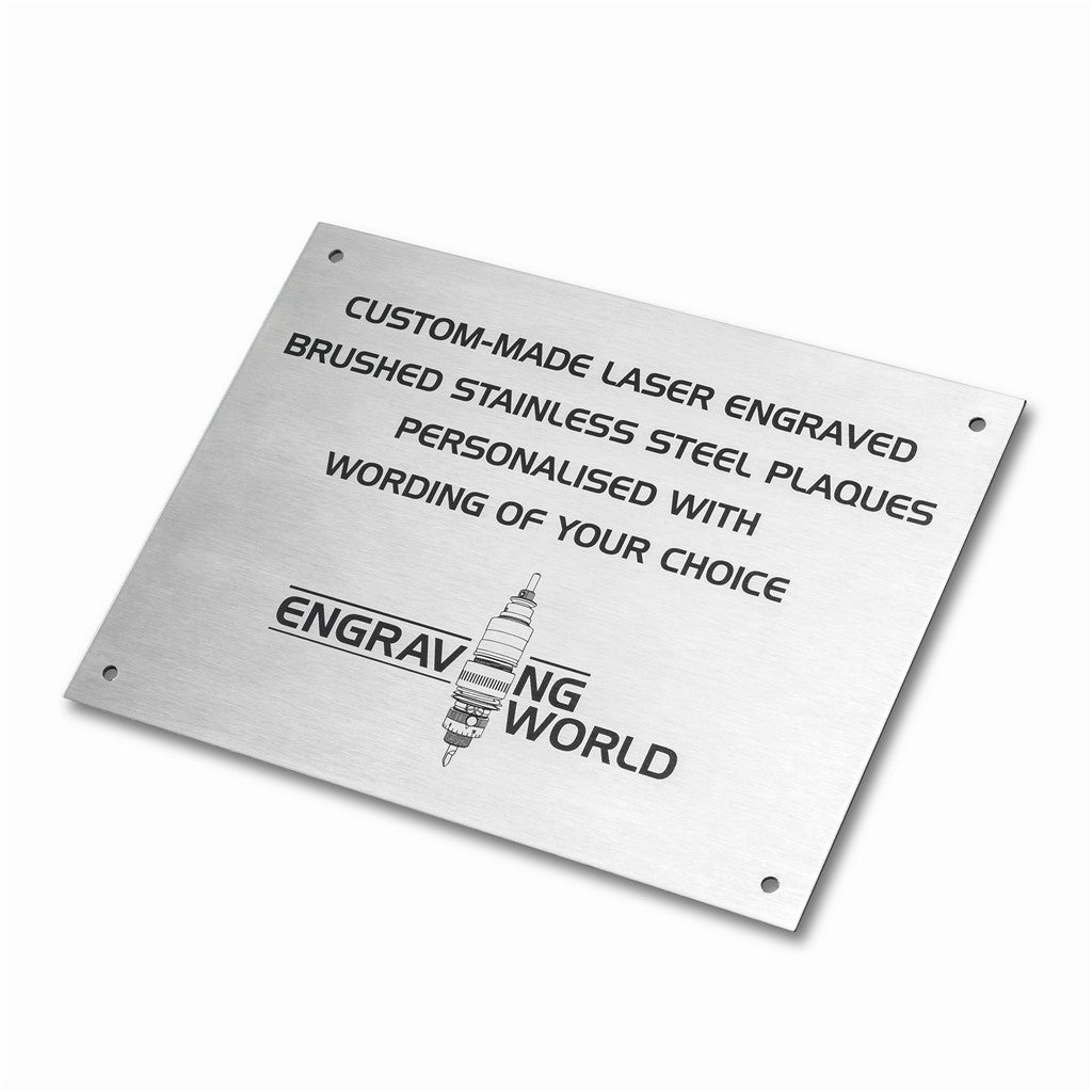 420mm x 297mm (A3) Personalised 316 Stainless Steel Laser Engraved Bench Plaque Plate Sign