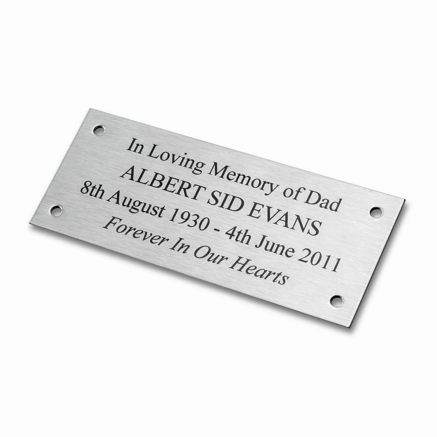 152mm x 51mm 6" x 2" Personalised 316 Stainless Steel Laser Engraved Plaque Plate Sign