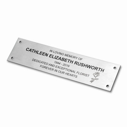 127mm x 76mm 5" x 3" Personalised 316 Stainless Steel Laser Engraved Plaque Plate Sign