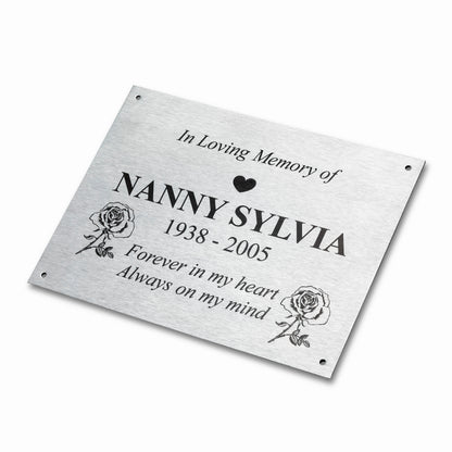 127mm x 76mm 5" x 3" Personalised 316 Stainless Steel Laser Engraved Plaque Plate Sign