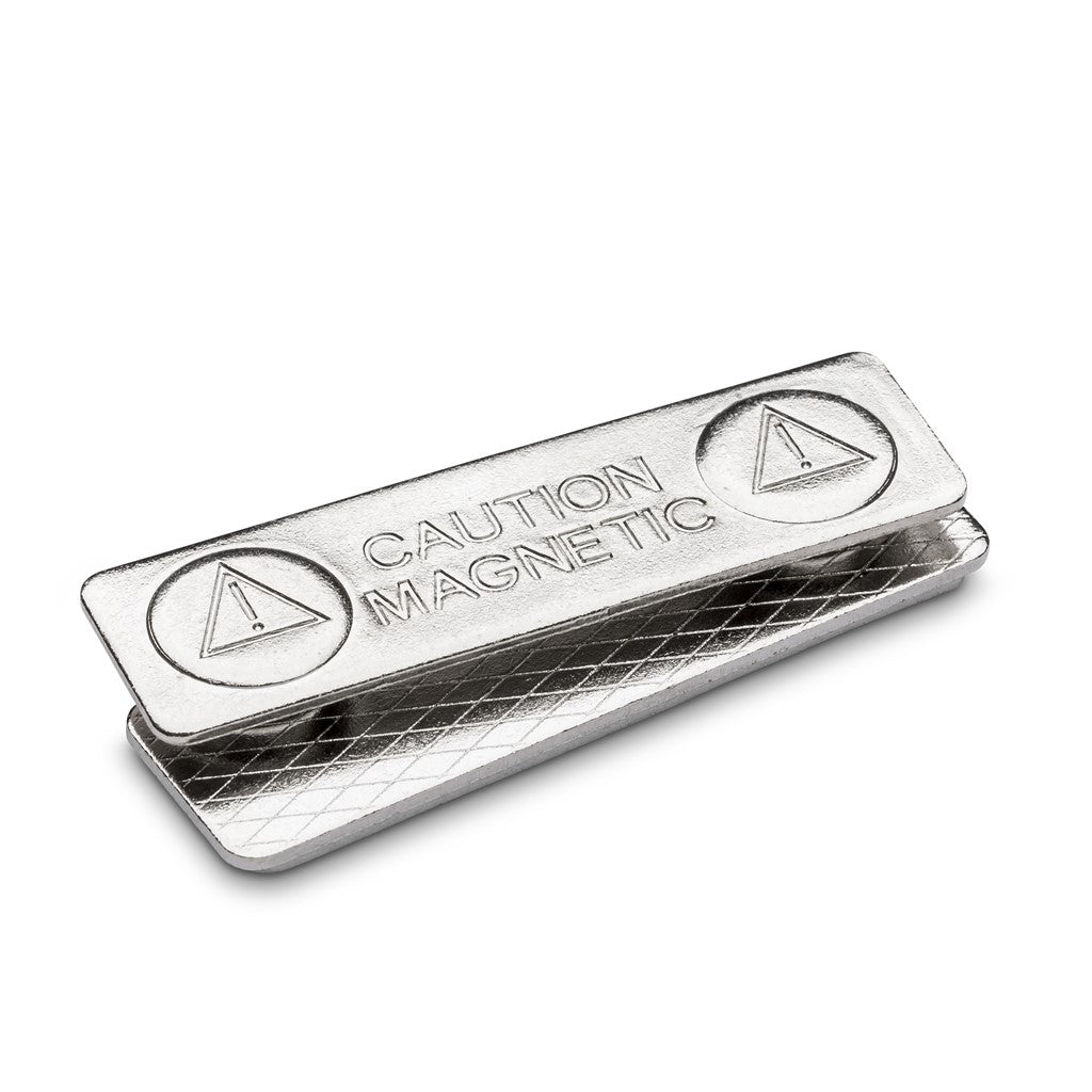 Personalised Engraved School Student Office Name Badge Oval Magnetic Silver/Black