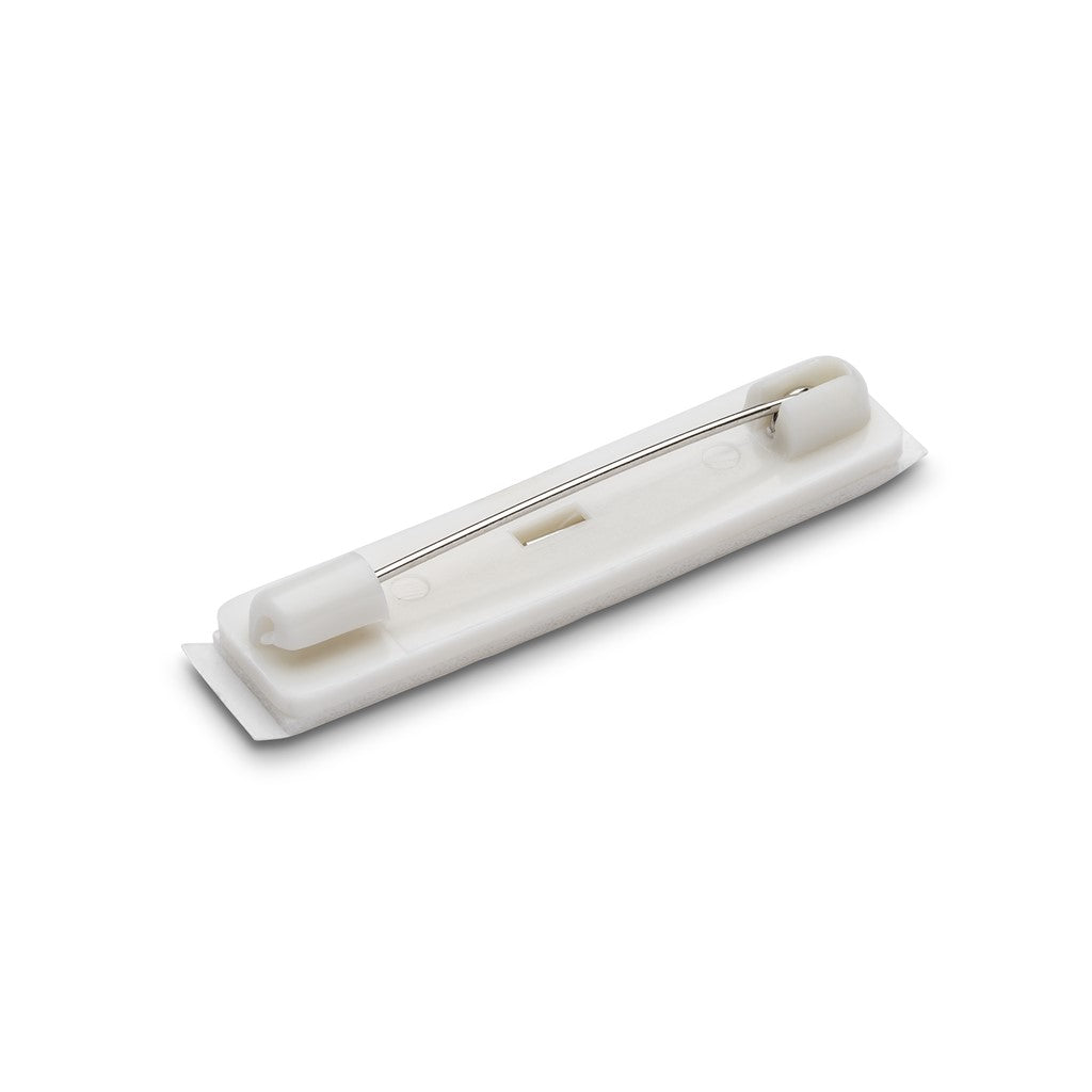 Personalised Engraved School Student Office Name Badge Pin Grey/White