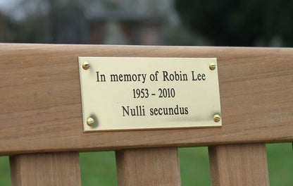 203mm x 63mm (8 x 2.5") Personalised Brass Engraved Memorial Bench Plaque Commemorative Sign