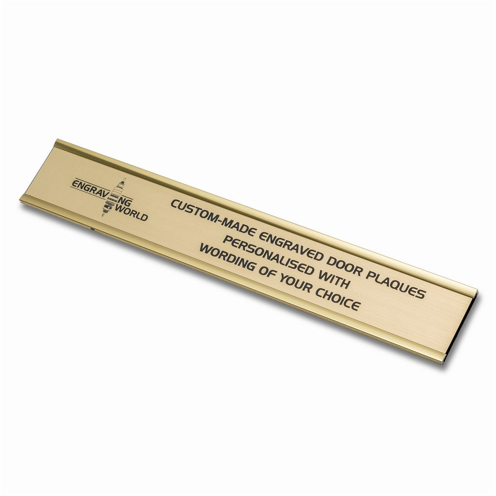 250mm x 38mm Gold Engraved Personalised Aluminium Office Door Name Plaque Sign