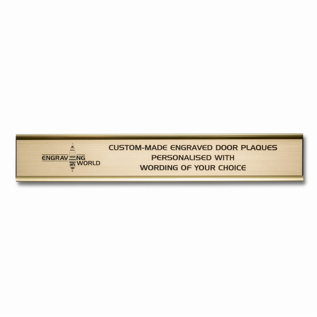 250mm x 38mm Gold Engraved Personalised Aluminium Office Door Name Plaque Sign