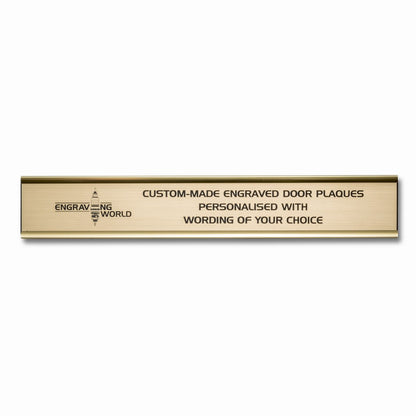 250mm x 38mm Gold Engraved Personalised Aluminium Office Door Name Plaque Sign