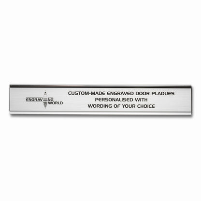 250mm x 38mm Silver Engraved Personalised Aluminium Office Door Name Plaque Sign