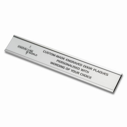 250mm x 38mm Silver Engraved Personalised Aluminium Office Door Name Plaque Sign