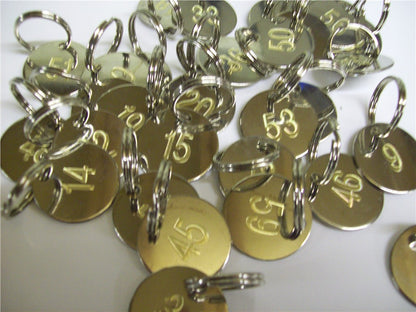 Locker 25mm Nickel Key Tag with 19mm Split Ring Dog Disc Tag Gym School