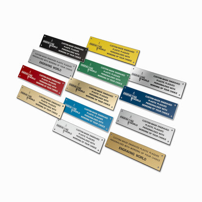 A4 Personalised Engraving Engraved Sign Label Plate Plaque Signage Silver/Black
