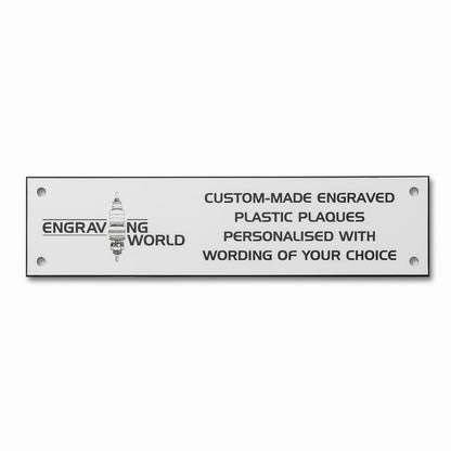 6" x 2" Personalised Engraving Engraved Sign Label Plate Plaque Signage White/Black