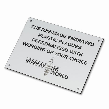 A2 Personalised Engraving Engraved Sign Label Plate Plaque Signage White/Black