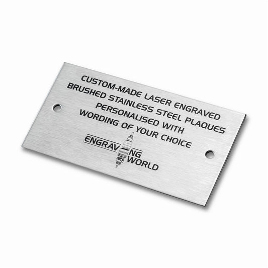 127mm x 63mm (5" x 2.5") Personalised 316 Stainless Steel Laser Engraved Bench Plaque Plate Sign