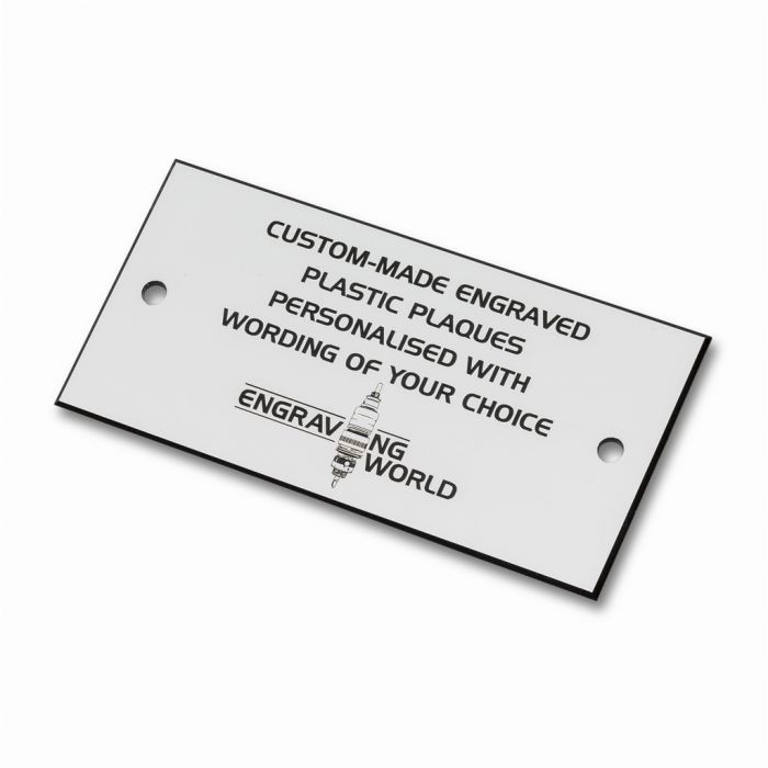 76mm x 51mm Personalised Engraving Engraved Plastic Plaque Sign Red/White