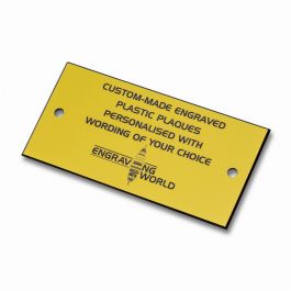 76mm x 51mm Personalised Engraving Engraved Plastic Plaque Sign Red/White